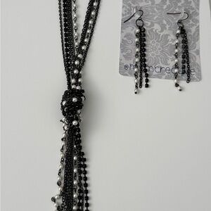 Cookie Lee Black and White Beaded Necklace Set
